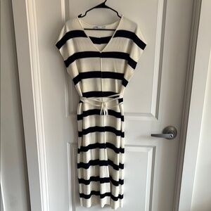 Striped Black and White Dress
